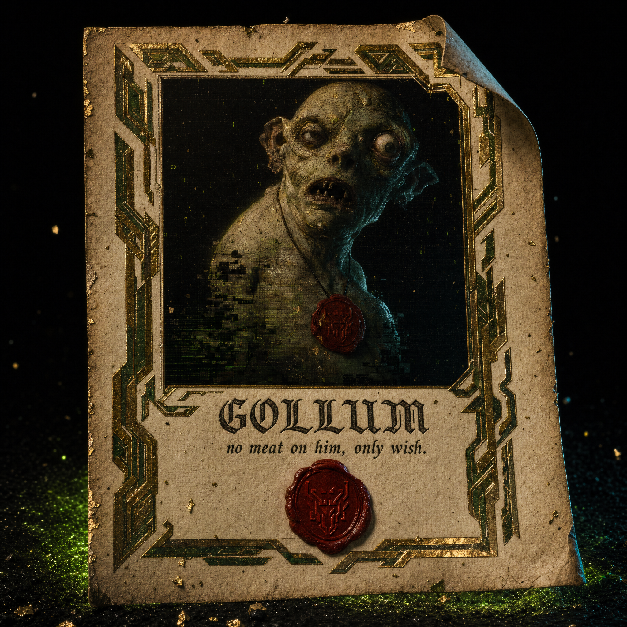 Gollum — no meat on him, only wish.